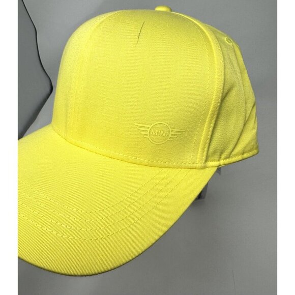 NEW MINI Cooper Cap BMW Group Hat Signet Lemon Yellow Adjustable Unisex One Size - Picture 14 of 14
